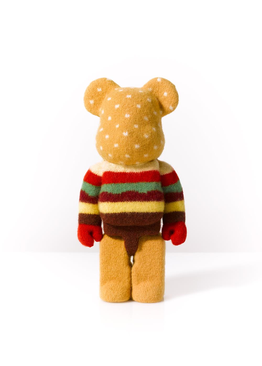 Gettry x Medicom Burger Bearbrick, 100% lambswool, photographed by David Sykes